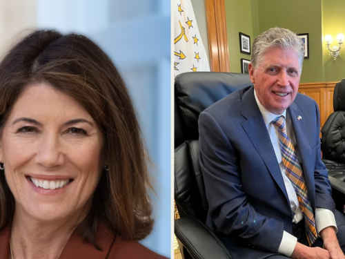 Helena Buonanno Foulkes, former president of CVS Pharmacy, raised more than double what Rhode Island Gov. Dan McKee did for a likely 2026 run for governor in the three-month reporting period that ended Dec. 31, 2024. Foulkes, shown in a 2022 campaign ad, lost to McKee by 3 percentage points in the September 2022 Democratic gubernatorial primary.