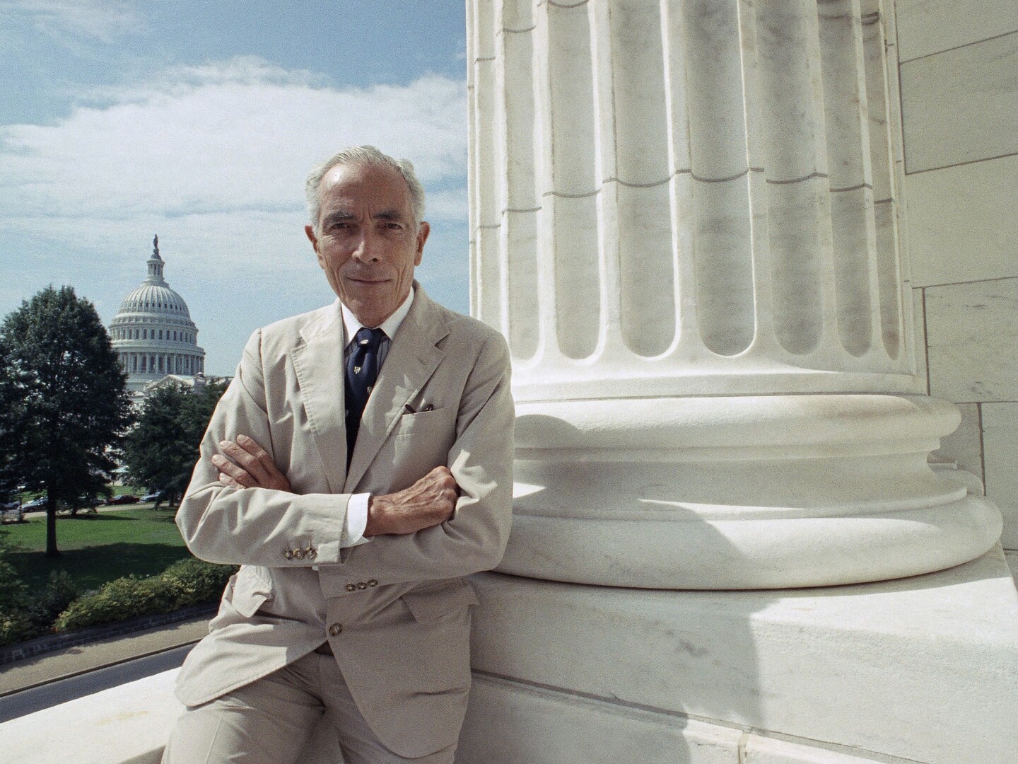 FILE - Sen. Claiborne Pell, D-R.I., is shown at Capitol Hill in Washington on Sept. 15, 1991.