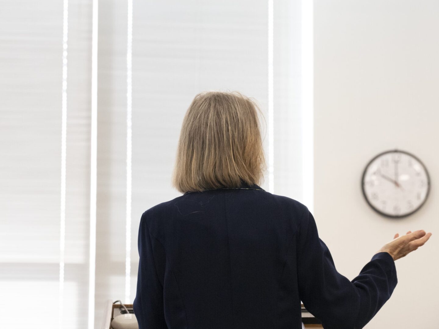 Kate McGovern of Providence testifies on two rule change proposals under consideration by the Rhode Island Ethics Commission at a public hearing Tuesday, Sept. 9, 2025.