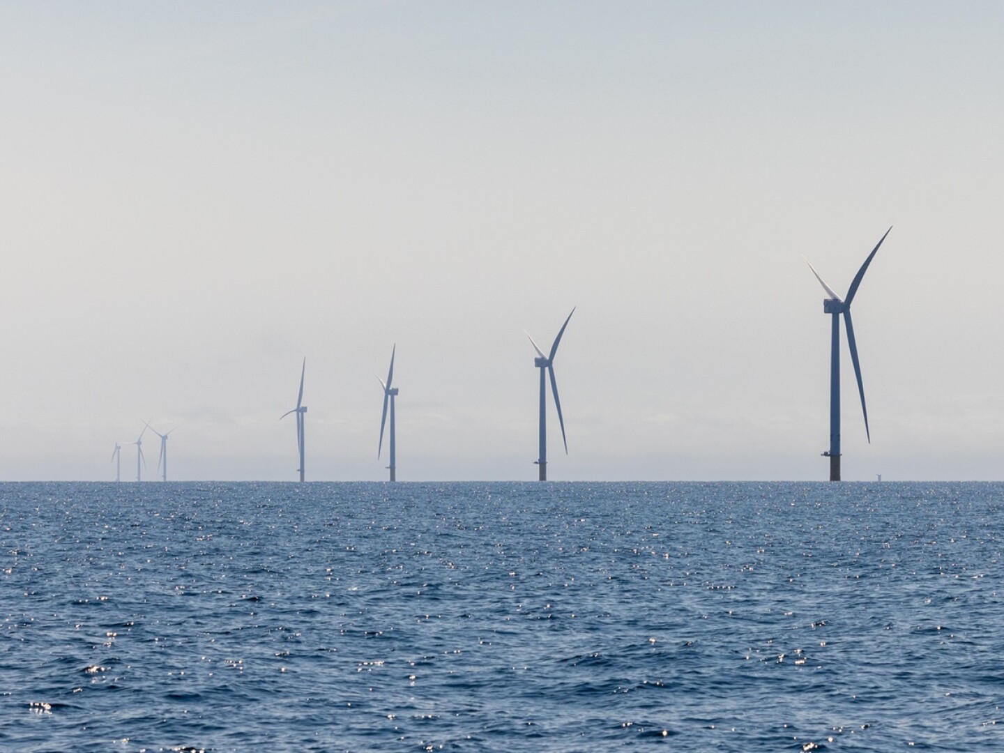 They may seem close together, but the wind turbines are spaced a mile apart.