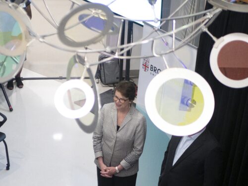 Brown University President Christina Paxson listens to speakers at a June 2024 event at Hasbro Children’s Hospital, which announced the school’s partnership with the hospital group then known as Lifespan and now known as Brown University Health — one achievement in Paxson’s 13-year tenure at the Ivy League university.