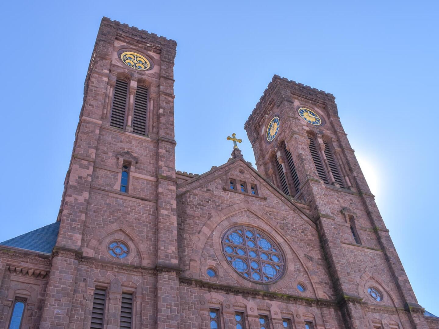 The Cathedral of Saints Peter and Paul in downtown Providence, which is next door to the offices for the Roman Catholic Diocese of Providence.