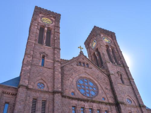 The Cathedral of Saints Peter and Paul in downtown Providence, which is next door to the offices for the Roman Catholic Diocese of Providence.