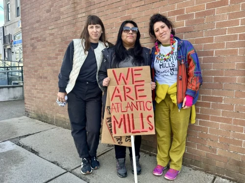 Lu Heintz, Cindy Miranda and Jenine Bessner all work out of Atlantic Mills.