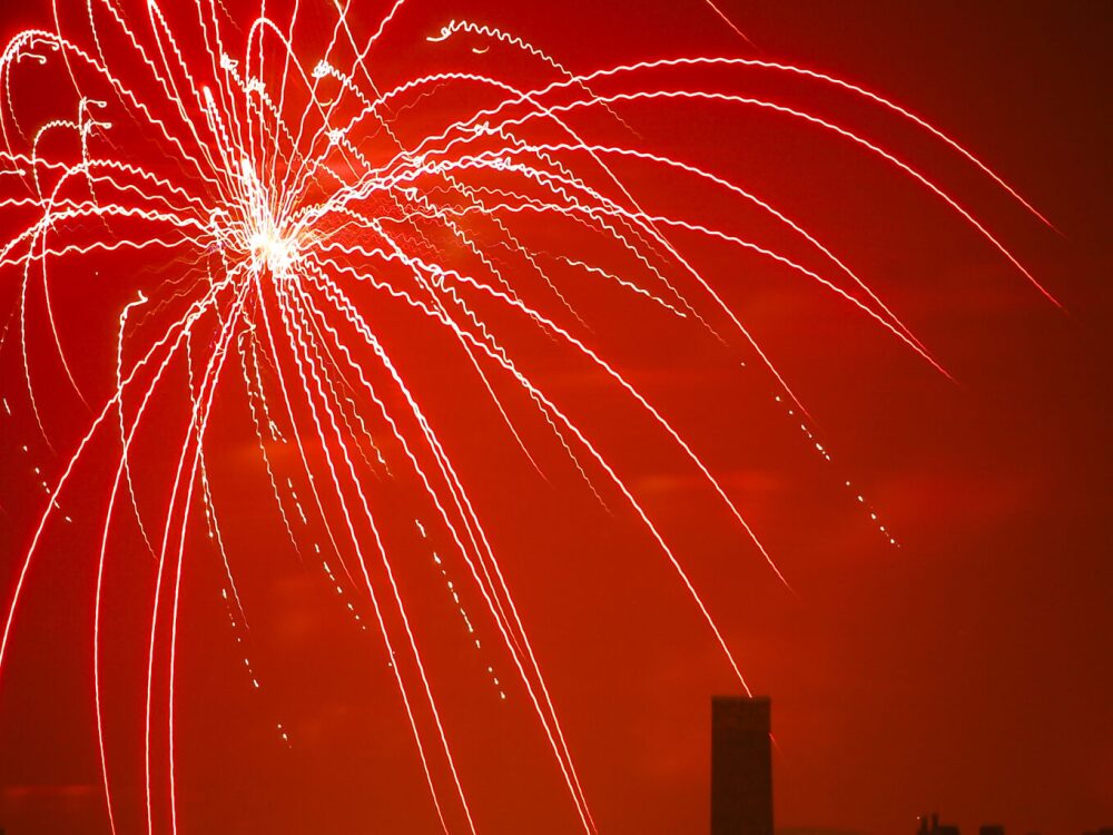 Fireworks are seen during a Bristol Fourth of July celebration.