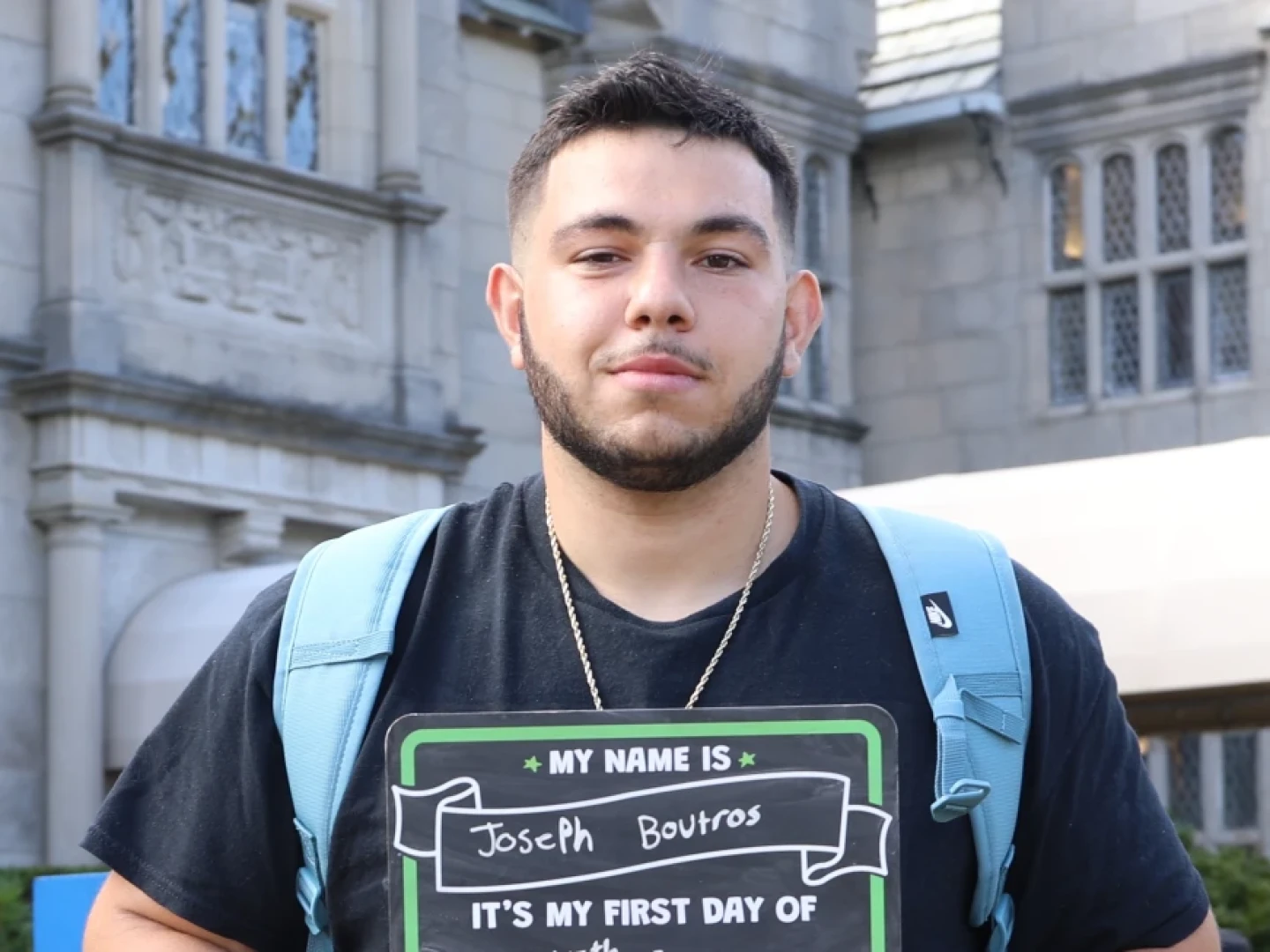 Joseph Boutros, seen here in September 2025, was a student at Salve Regina University.