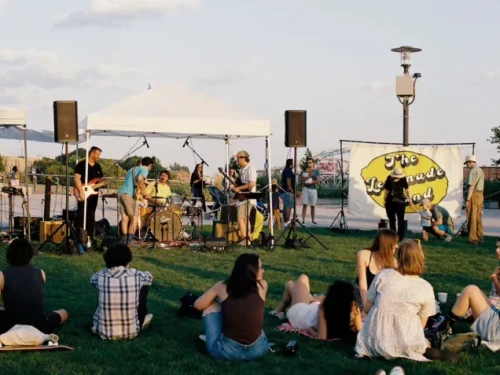 The Lemonade Stand features interactive art and live music.