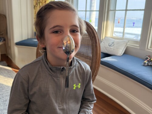 Theo Turner-Urvand of Jamestown set a world record for the longest time balancing a spoon on the nose.