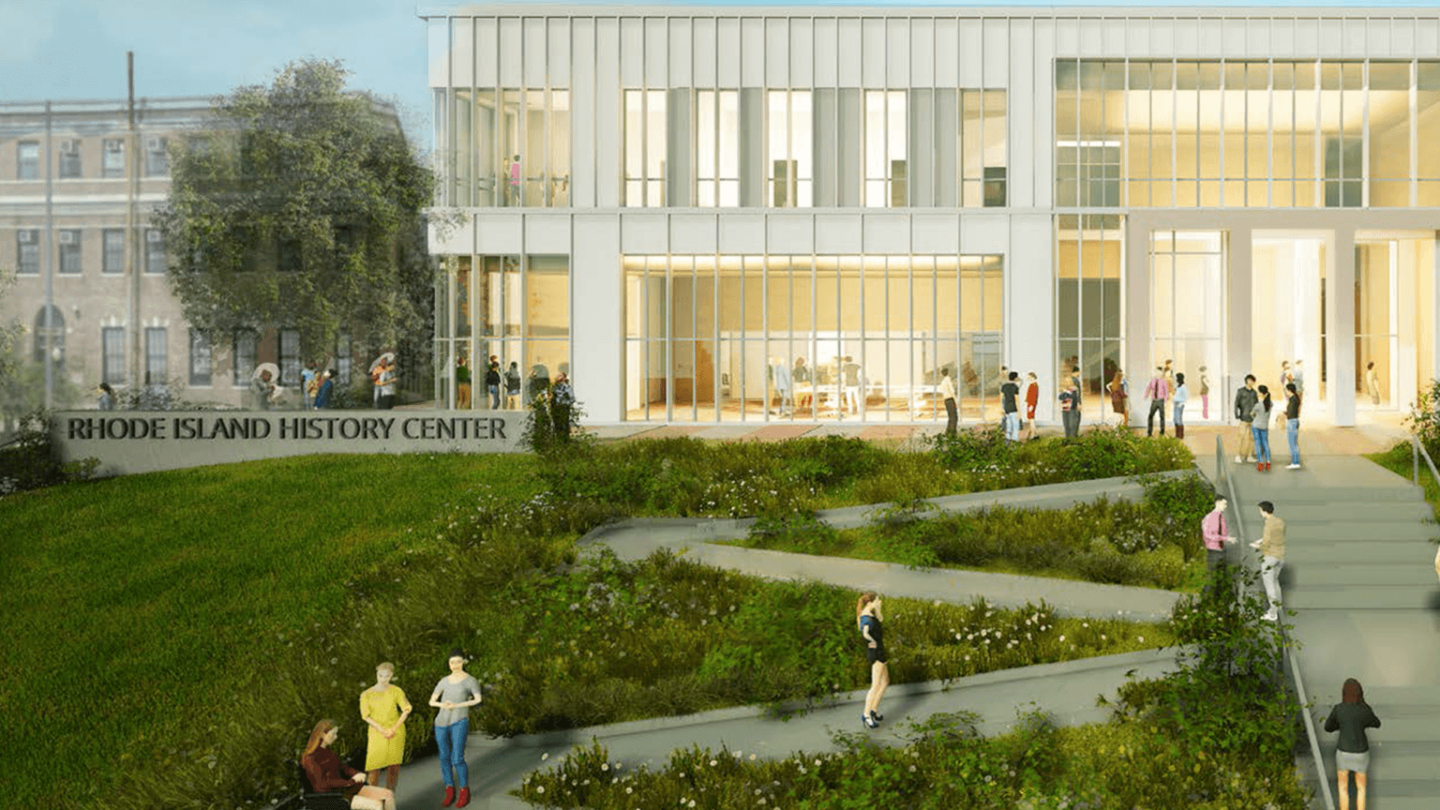 A rendering from an LLB Architects feasibility study of a proposed Rhode Island State History Center at a potential site on State Street.
