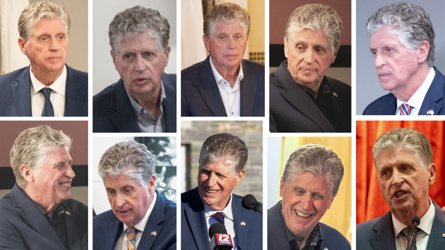The faces of Rhode Island Gov. Dan McKee.