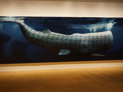 “Moby Dick, The Whale” by Sean Landers is on view now at the Newport Art Museum.