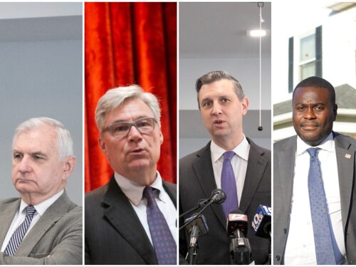 Rhode Island’s congressional delegation — U.S. Sens. Jack Reed and Sheldon Whitehouse, and U.S. Reps. Seth Magaziner and Gabe Amo — shown left to right, have asked to have their paychecks withheld during the federal government shutdown.