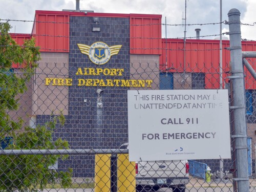 The Airport Fire Department of Cedar Swamp Road in Warwick. Local 2873 of RI Council 94 President Steve Parent is accused of trespassing on the property on Nov. 1, 2024, four days after the Rhode Island Airport Corporation fired him.