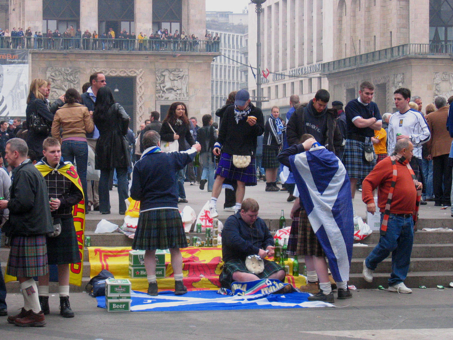 The Tartan Army in Milan, Italy in 2007.